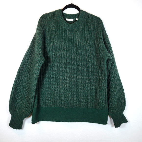 Rebecca Taylor Womens Wool Cashmere Knit Sweater Size XL Green Grandpa Oversized - Picture 1 of 9
